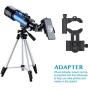 Aomekie Kids Telescope for Adults Astronomy Beginners 70mm Refractor Telescopes with Adjustable 51inch Tripod Phone Adapter Finderscope Erect-Image Diagonal and Moon Filter