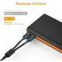 EasyAcc 20000mAh Portable Charger USB C 4 Outputs & 2 Inputs USB C Power Bank with Flashlight External Battery Pack Charger Type C for iPhone iPad Samsung Android - Black and Orange