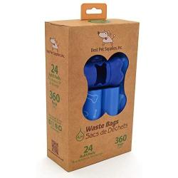 Best Pet Supplies Dog Poop Bags for Waste Refuse Cleanup, Doggy Roll Replacements for Outdoor Puppy Walking and Travel, Leak Proof and Tear Resistant, Thick Plastic - Blue (Unscented), 360 Bags