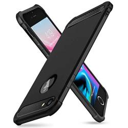 SUPBEC iPhone 7/8 Case with Card Holder and [ Screen Protector Tempered Glass x2Pack] Protective Ultra-Thin-Slim Cover with Silicone TPU Shockproof Rubber Wallet Case for iPhone7 / iPhone8-Black