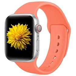 Taleque Compatible with Apple Watch Series 5 44mm Band - Soft Silicone iWatch Series 4 Replacement Strap Wrist Bands for Apple Watch 42mm Series 3 2 1 for Men Women, Coral S/M