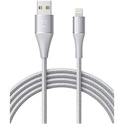 Lightning Cable 3ft Xcentz, Apple MFi Certified iPhone Charger, Braided Nylon Fast Charging iPhone Cable with Premium Metal Connector for iPhone 11/11 Pro/X/XS/XR/XS Max/8, iPad Mini/Air-Silver