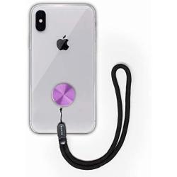 MOXYO - Zigi Band - Universal Cell Phone Lanyard and Wrist Strap, Works with All Smartphones and Tablets Including iPhone and Galaxy & Most Cases (Purple Anodized w/Blk Lanyard)