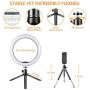 Ring Light with Tripod Stand 10.2" Selfie Ring Light with Phone Holder and Bluetooth Remote, LED Circle Light for Makeup/YouTube/Photography/Camera/Vlog/Blogging Compatible with Android iPhone