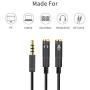 NIUTA 3.5mm Combo Audio Adapter Cable for PS4,Xbox One S,Tablet,Mobile Phone,PC Gaming Headsets and New Version Laptop-Upgrade-Black, NIU-1