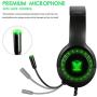 Pacrate Gaming Headset with Microphone for PS4 PC Xbox One Headset Stereo Surround Sound Intense Bass Headphone with LED Light Noice Cancelling for Computer Laptop Mac (Black Green)