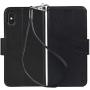 Arae Case for iPhone X/Xs, Premium PU Leather Wallet Case [Wrist Straps] Flip Folio [Kickstand Feature] with ID&Credit Card Pockets for iPhone X (2017) / Xs (2018) 5.8 inch (not for Xr) - Black