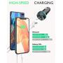 CAM2 Car Charger USB 45W 2-Port Compact Type C Car Charger with 27W PowerDelivery PD 2 and 18W Quick Charge 3.0 with LED for iPad Pro, iPhone XS/Max/XR/X/8/7, Pixel 3/2/XL, Galaxy S6/Edge and More