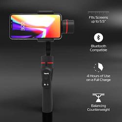 Tzumi SteadyGo Smartphone Stabilizing Gimbal – Motorized Rechargeable 3-Axis Handheld Gimbal for Smooth, Steady Digital Photography and Advanced Video Filming Techniques