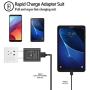 Fast Rapid Charger Adapter，[UL Listed] JDHDL USB Wall Charger Adapter and 10-Feet Micro USB Data Cable Kit Compatible with Android Smartphones, Kindle, Tablets & Other Micro USB Devices (Black)