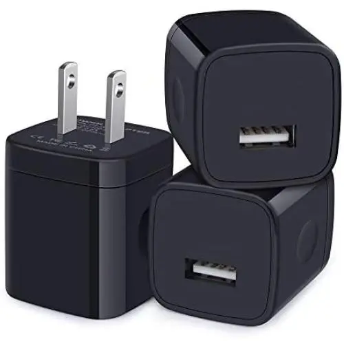 Charger Block, 3-Pack USB Wall Charger 1A/5V USB Charger Plug Single Port Charging Cube Box for iPhone SE, 11 Pro Max, XR/Xs/X, 8/7/6/6S Plus, iPad, Samsung Galaxy S20 Plus,A10e, A20, LG, Pixel, Moto