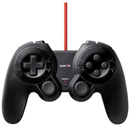 ELECOM DUX Gaming Controller with 24 Buttons, 2 Analog Sticks, Cross Buttons for MMO Games, Rapid Fire Mode, Memorize Button Setting/Black/JC-DUX60BK