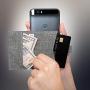 Cell Phone Wallet Stick on Card Holder Phone Pocket for iPhone, Android and All Smartphones (Charcoal Grey)