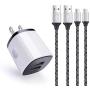 Android Phone Charger, 2 Port Wall Charger with Micro USB Cable Fast Charging Cord Compatible for LG V10 Flip Stylo 3 2 G3 G4 K10 K50 K40 K30 K20 Plus Q6,LG G Vista,Samsung Galaxy S7 S6 Edge S4 Note 5
