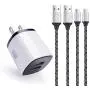Android Phone Charger, 2 Port Wall Charger with Micro USB Cable Fast Charging Cord Compatible for LG V10 Flip Stylo 3 2 G3 G4 K10 K50 K40 K30 K20 Plus Q6,LG G Vista,Samsung Galaxy S7 S6 Edge S4 Note 5