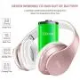 Bluetooth Headphones Wireless,MKay Girls Over Ear Headset V5.0 with Microphone, Foldable & Lightweight, Support Tf Card MP3 Mode and Fm Radio for Cellphones Laptop TV-Rose Gold