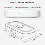 UV Cell Phone Sanitizer, Xoomz Smart Phone Cleaner Wireless Charger Aromatherapy Function Disinfector for All Phones Jewelry Watches - White