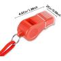 Hipat Red Emergency Whistles with Lanyard & Mouth Grip, Loud Crisp Sound, Plastic Whistle Ideal for Lifeguard, Self-Defense and Emergency