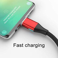 NetDot Magnetic Charging Cable,Gen10 3 in 1 Nylon Braided Fast Charging Magnetic Cable with LED Compatible Micro USB & USB-C Smartphones and i-Product (6.6ft/2 Pack red)