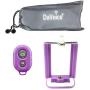 DaVoice Cell Phone Tripod Mount Adapter Holder + Wireless Remote Control + Carry Bag for iPhone X Se 8 7 6 6s Plus 5 5s 5c Samsung Galaxy S9 S8 S7 S6 S5 Edge Universal Bracket Attachment (Violet)