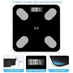 Digital Body Weight Bathroom Scale, Jiguoor Smart Body Fat Scale Bluetooth Digital Weight Wireless Scale High Precision Scale App for Body Weight Body Fat 400lbs