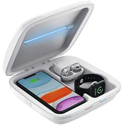 FENGTUOW Portable Cleaner case Cell Phone 4 in 1 Wireless Charging Box Compatible for iPhone 11/11 Pro Max/XR/XS Max/XS/X,Iwatch 5 4 3 2 1 and Airpods