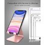 CreaDream Cell Phone Stand, Cradle, Holder,Aluminum Desktop Stand Compatible with Switch, All Smart Phone, iPhone 11 Pro Xs Max Xr X Se 8 7 6 6s Plus SE 5 5s-Rose Gold