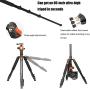 VICTIV Camera Tripod 81 inches Monopod, Aluminum Travel Tripod for DSLR, Lightweight Tripod Loads up to 19 lbs with 360 Degree Ball Head and Carry Bag for Travel and Work - AT26 Orange