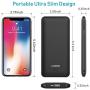 10000 mAh Portable Charger Power Bank Ultra Slim External Battery Pack with Built in AC Plug, Type-c Cable,Micro Cable and Other Cable for Cell Phone