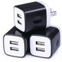 USB Wall Charger,USB Cubes,Sicodo 3-Pack Universal Travel 2.1A Dual Port Plug Charging Block Compatible with iPhone X/8/7/6,Tablet, Samsung Galaxy S10,S10+,S9,S8, S7 S6 Edge, HTC, LG, Sony, Nokia