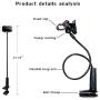 Universal Cell Phone Holder, 4326547903 Lazy Bracket Mobile Phone Stand, Flexible Gooseneck Long Arm Clip, Screw-Down-Fixed Bolt Clamp Style by AUXO-FUN (Black)