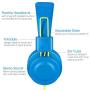 Kids Headphones-noot products K33 Foldable Stereo Tangle-Free 3.5mm Jack Wired Cord On-Ear Headset for Children/Teens/Boys/Girls/Smartphones/School/Kindle/Airplane Travel/Plane/Tablet (Electric Blue)