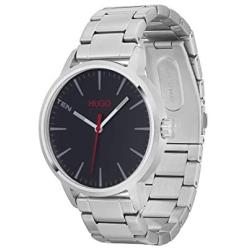 HUGO by Hugo Boss Mens #Stand Quartz Watch with Stainless Steel Strap, Silver, 20 (Model: 1530140)