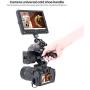 Camera Handle Grip with 3 Cold Shoe 1/4" 3/8" Threaded Holes for LED Light,Microphone,Monitor for Canon Nikon Olympus Pentax DSLR Cameras