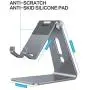 Adjustable Cell Phone Stand, OMOTON Desktop Cell Phone Stand Tablet Stand, Advanced 4mm Thickness Aluminum Stand Holder for Mobile Phone and Tablet (Up to 10.1 inch) … (Grey)