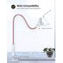 Gooseneck Bed Phone Holder Mount - Lamicall Flexible Long Arm Clip Clamp for Desk, Bendy Lazy Bracket Bedside Stand, Compatible with iPhone 11 Pro Xs Max XR X 8 7 6 Plus Samsung 10 9 8 - Rose Gold