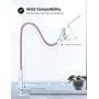 Gooseneck Bed Phone Holder Mount - Lamicall Flexible Long Arm Clip Clamp for Desk, Bendy Lazy Bracket Bedside Stand, Compatible with iPhone 11 Pro Xs Max XR X 8 7 6 Plus Samsung 10 9 8 - Rose Gold