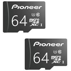 Pioneer 64GB microSD Classic with Adapter - C10, U1, Full HD Memory Card (2 Pack)