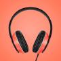 LORELEI X6 Over-Ear Headphones with Microphone, Lightweight Foldable & Portable Stereo Bass Headphones with 1.45M No-Tangle,Wired Headphones for Smartphone Tablet MP3 / 4 (Vitality Orange)