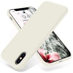 OTOFLY Liquid Silicone Gel Rubber Full Body Protection Shockproof Case for iPhone Xs/iPhone X，Anti-Scratch&Fingerprint Basic-Cases，Compatible with iPhone X/iPhone Xs 5.8 inch (2018), (Antique White)