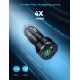YEONPHOM Fast USB C Car Charger Compatible for iPhone 11 Pro Max/11 Pro/11/XS MAX/XS/XR/X/8 Plus/8/SE/iPad Mini/Air,36W Dual Port QC3.0 Type C PD Car Charger Adapter with 6ft USB C to Lightning Cable