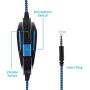 Gaming Headset for PC PS4 Xbox One Tablet Mac Smart Phone Gaming Headphone with Noise Canceling Mic,Bass Surround,Soft Memory Earmuffs （Black/Blue）