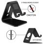 Cell Phone Stand, OMOTON [2 Pack] Phone Holder for Desk, Aluminum Mobile Phone Cradle Dock Compatible with All iPhone and Android Smartphone (Silver&Black)