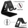 Cell Phone Stand, OMOTON [2 Pack] Phone Holder for Desk, Aluminum Mobile Phone Cradle Dock Compatible with All iPhone and Android Smartphone (Silver&Black)
