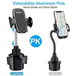 Lorima Car Phone Cup Holder, Adjustable Phone Holder Phone Mount for iPhone 11 Pro/XR/XS Max/X/8/7 Plus/6s SE Samsung Galaxy