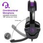 Stereo Gaming Headset for PS4, SADES SA930 Wired Noise Cancelling Headphone with Volume Control Mic Soft Memory Earmuffs for PC Laptop Mac New Xbox one(Black Purple)
