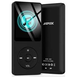 AGPTEK A02 8GB & 70 Hours Playback MP3 Lossless Sound Music Player (Supports up to 128GB),Black