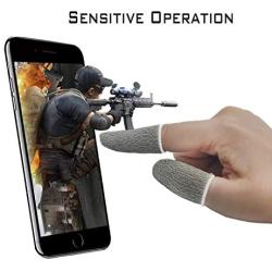 Iotton Finger Sleeves for Gaming [10 Pack], Anti-Sweat Breathable PUBG Finger Sleeves, Highly Sensitive Nano-Copper Fiber Material, Thumb Sleeves for PUBG/Rules of Survival/Call of Duty-White