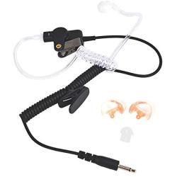 Receiver/Listen Only 3.5mm Surveillance Headset Earpiece with Clear Acoustic Coil Tube and One Pair Medium Earmolds One Mushroom Earbud Ear Tip for Motorola and Kenwood Radio Speaker Mics