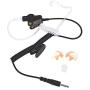 Receiver/Listen Only 3.5mm Surveillance Headset Earpiece with Clear Acoustic Coil Tube and One Pair Medium Earmolds One Mushroom Earbud Ear Tip for Motorola and Kenwood Radio Speaker Mics